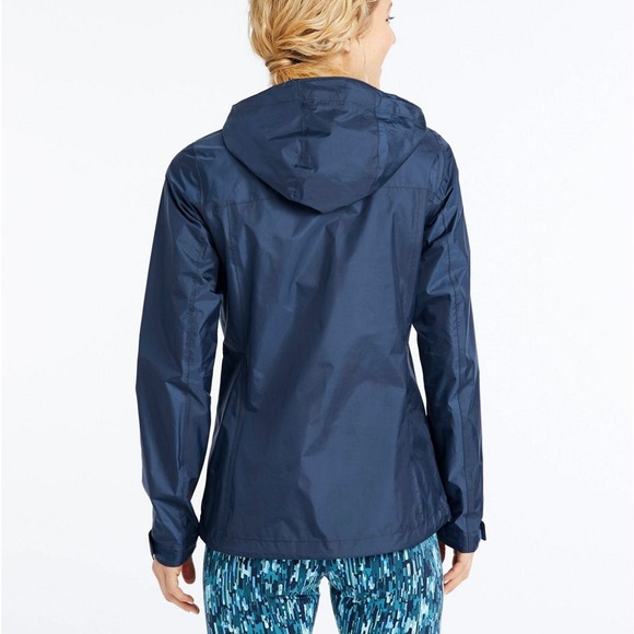 L.L. Bean. Women’s Trail Model Rain Jacket Navy Blue Waterproof Raincoat Size SP - Picture 4 of 5